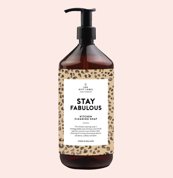 The Gift Label Kitchen Cleaning Soap, Stay Fabulous, tiskiaine 1000 ml