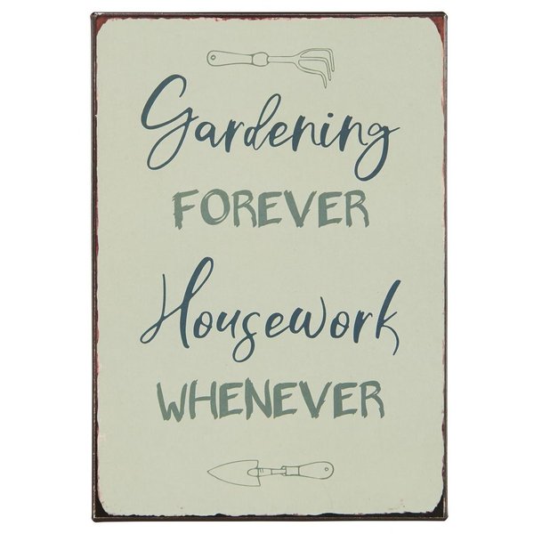 Ib Laursen metallikyltti Gardening Forever 20x14 cm