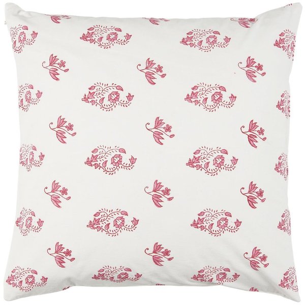 Ib Laursen Alberte tyynynpäällinen valkoinen/pinkki kukkakuvio 50x50 cm